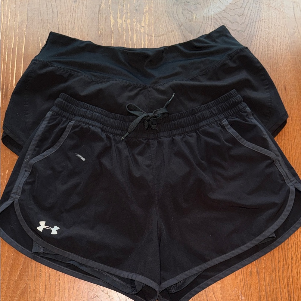 Under Armour Black Women's Athletic Running Shorts with Liner